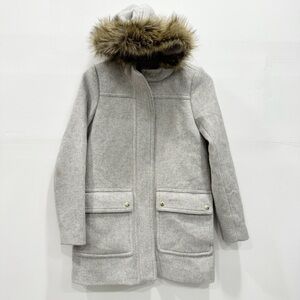 J. Crew Vail Parka Wool Blend Coat Light Grey Size 00